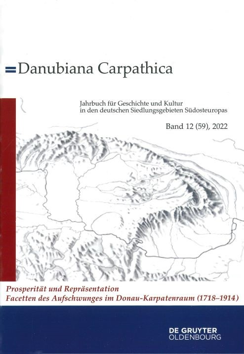 Das Bild zeigt das Buchcover der Danubiana Carpathica Nr. 12: Titelinformationen und eine Darstellung des Karpathenbogens