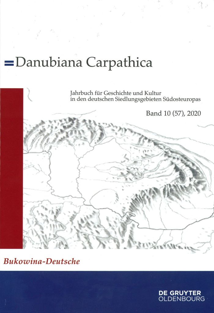 Das Bild zeigt das Buchcover der Danubiana Carpathica Nr. 10: Titelinformationen und eine Darstellung des Karpathenbogens