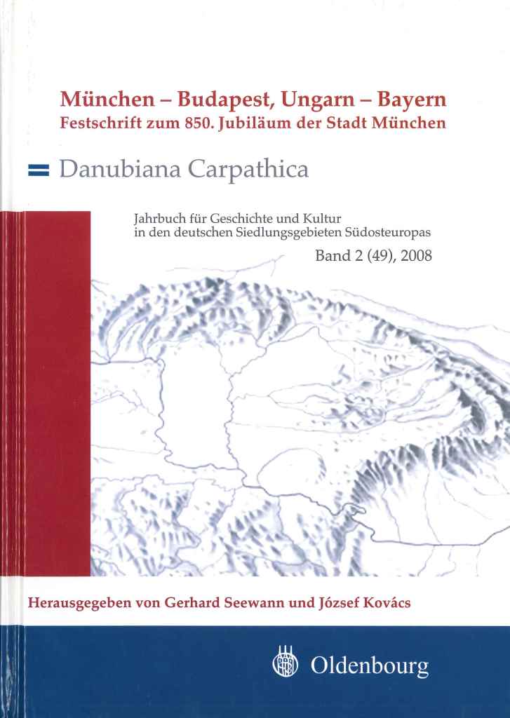 Das Bild zeigt das Buchcover der Danubiana Carpathica Nr.2: Titelinformationen und eine Darstellung des Karpathenbogens