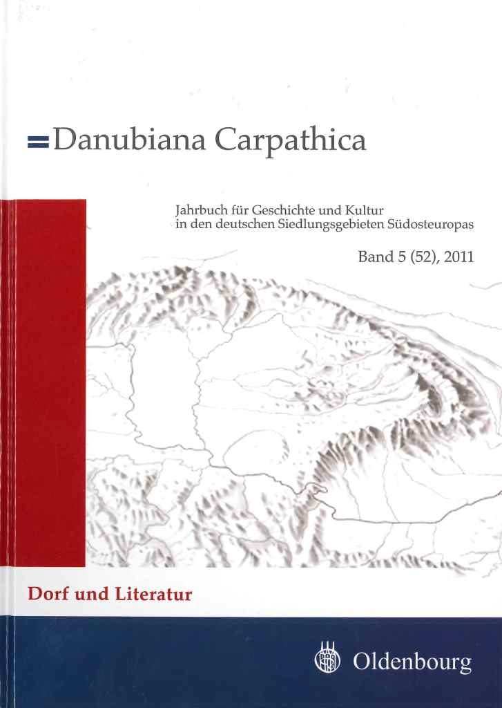 Das Bild zeigt das Buchcover der Danubiana Carpathica Nr. 5: Titelinformationen und eine Darstellung des Karpathenbogens