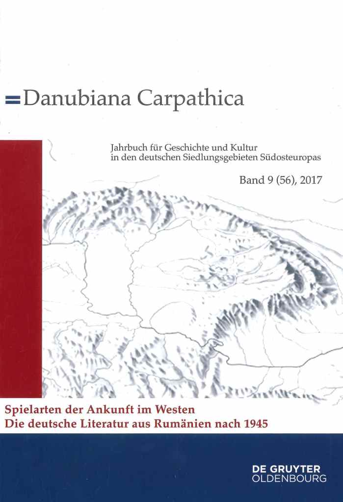 Das Bild zeigt das Buchcover der Danubiana Carpathica Nr. 9: Titelinformationen und eine Darstellung des Karpathenbogens