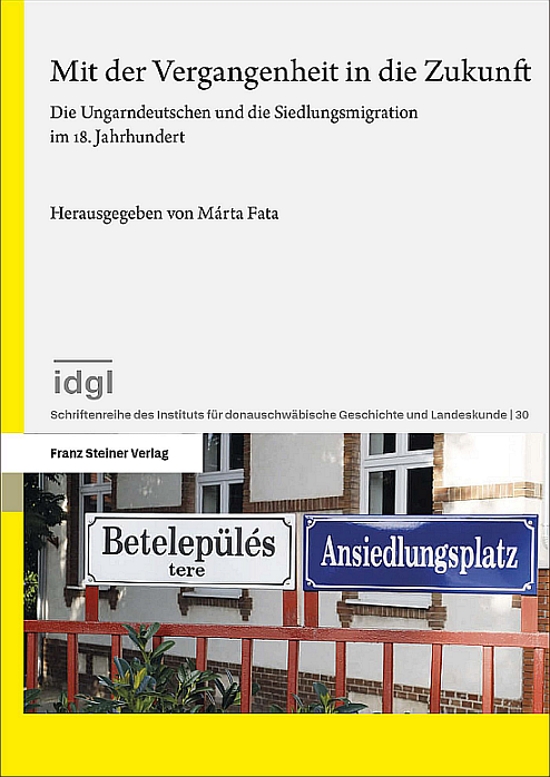 Cover of the volume: title details and two street signs—one in German, the other in Hungarian.